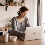 Woman using laptop