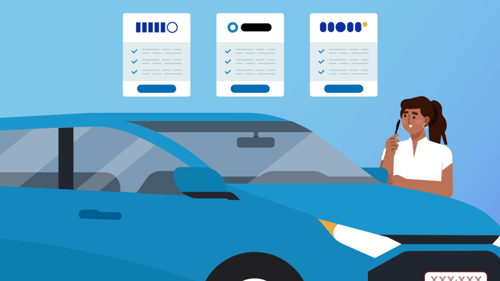 woman with blue car choosing CTP insurer